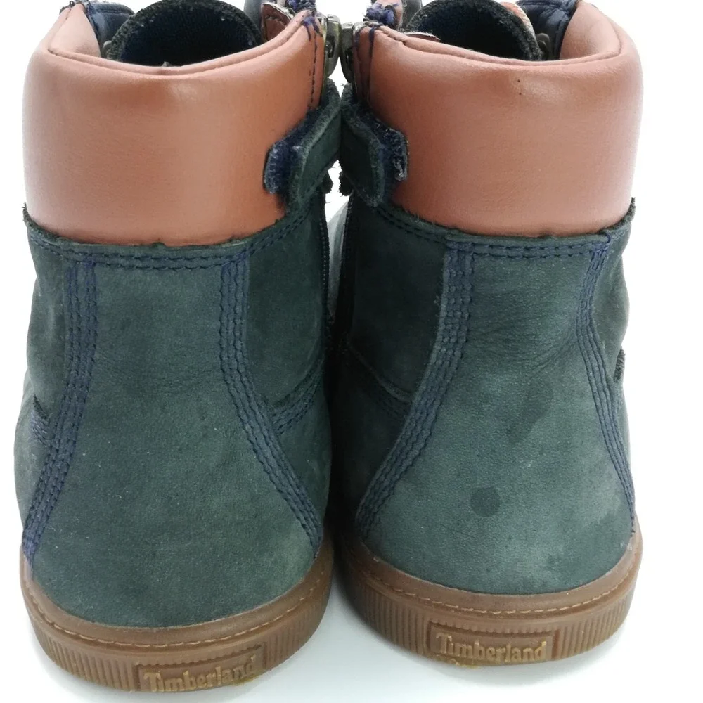Timberland Boots Boys Shoes Suede Leather Green Lace Up Slim‎ Cupsole 6